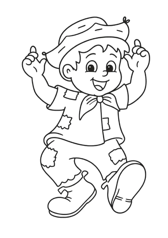 desenho de caipira menino para colorir e imprimir para imprimir e colorir - imagem 6